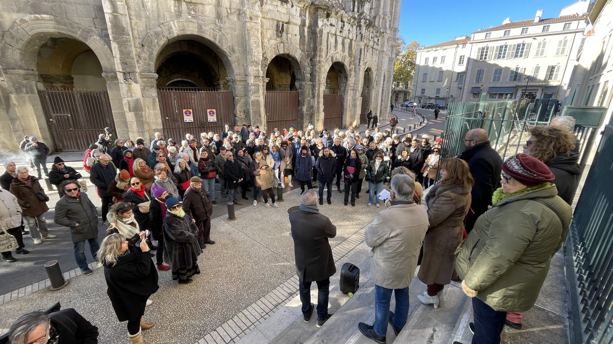 Rassemblement pour Mehdi Kessaci Nîmes 2025 (Photo Anthony Maurin)