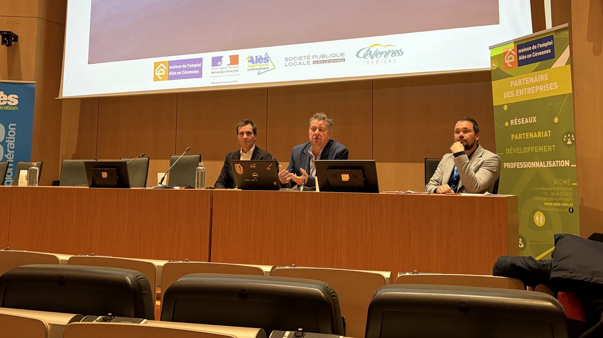 Christophe Perez, directeur de la SPL Alès Cévennes, Jean Pinard, consultant en progrès touristiques, et Nicolas de Davydoff responsable de l’office Cévennes tourisme