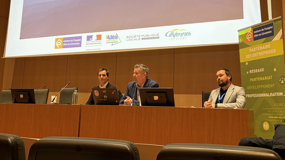 Christophe Perez, directeur de la SPL Alès Cévennes, Jean Pinard, consultant en progrès touristiques, et Nicolas de Davydoff responsable de l’office Cévennes tourisme