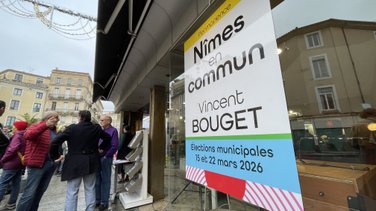 La permanence de la liste Nîmes en commun (Photo Anthony Maurin 2025)