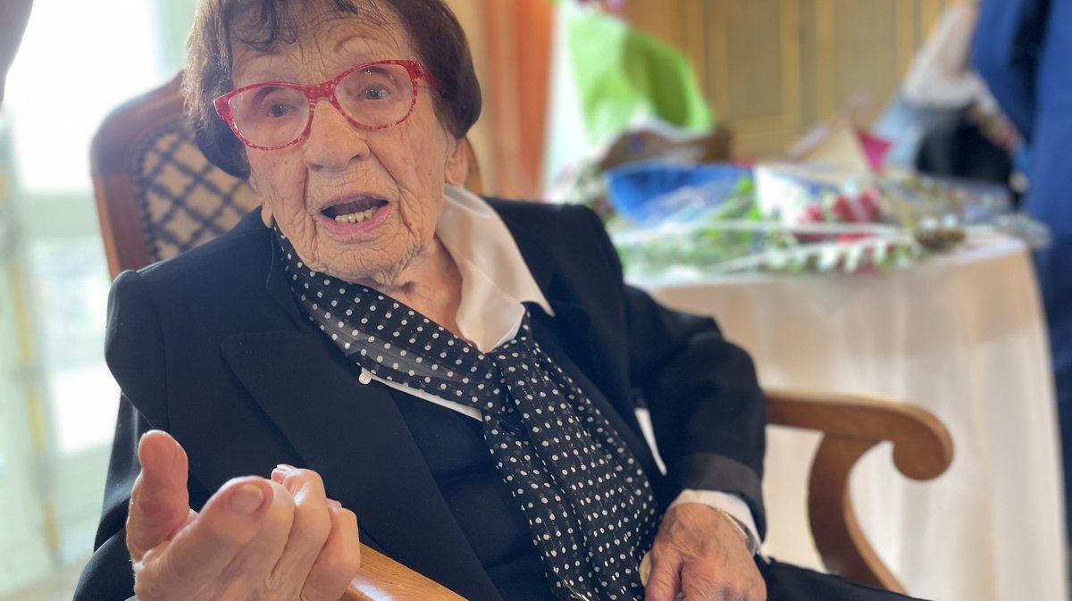 Andrée Julien lors de la cérémonie pour son grade d'officier de la Légion d'honneur en 2022 (Photo Archives Anthony Maurin)