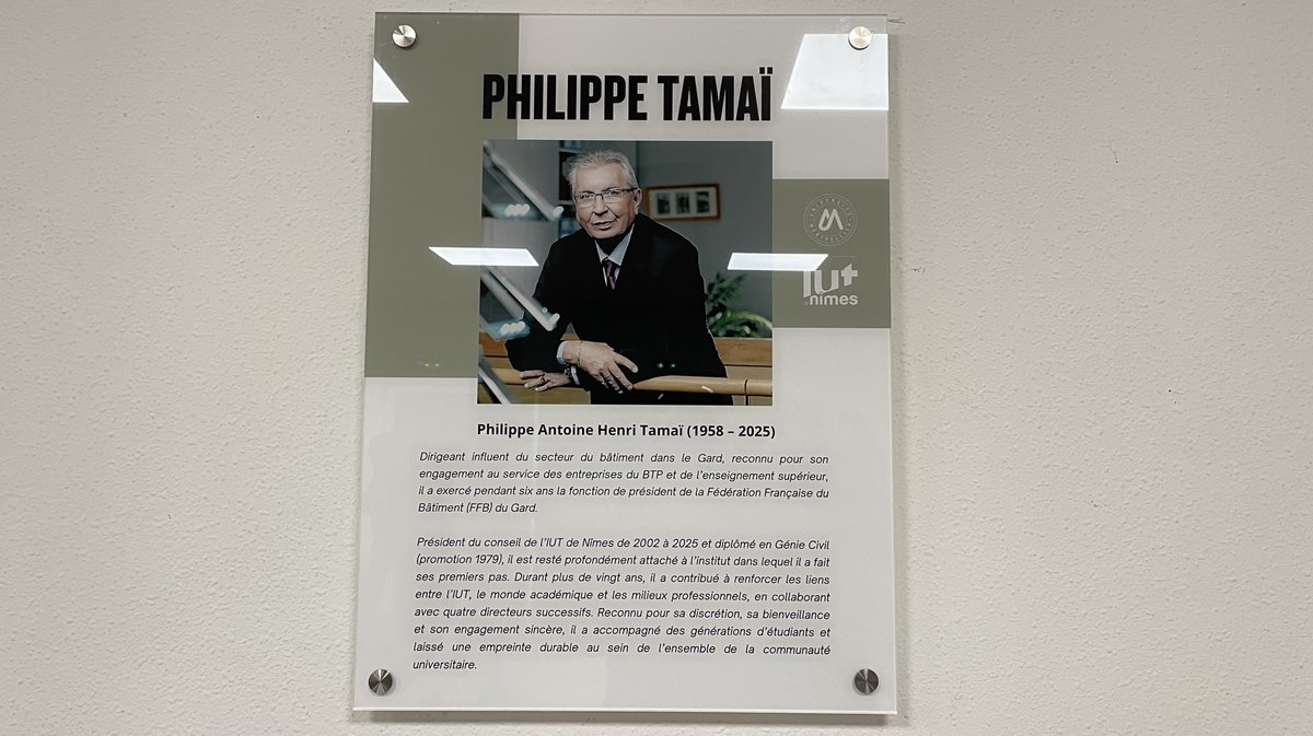 L'IUT de Nîmes rend hommage à Philippe Tamai (Photo Anthony Maurin)