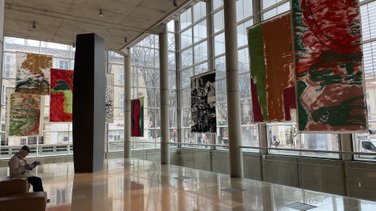 Carré d'Art résidences d’artistes au centre de documentation Bob Calle expo Vivian Suter (Photo Anthony Maurin)