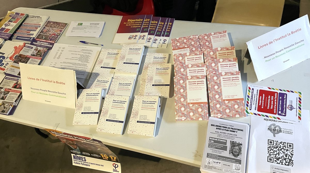 Liste LFI Nîmes écologique et solidaire municipales de 2026 à Nîmes venue de Manuel Bompard (Photo Anthony Maurin)