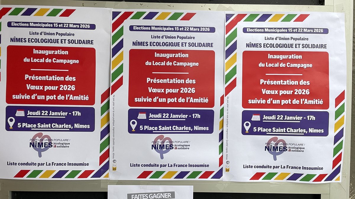 Liste LFI Nîmes écologique et solidaire municipales de 2026 à Nîmes venue de Manuel Bompard (Photo Anthony Maurin)