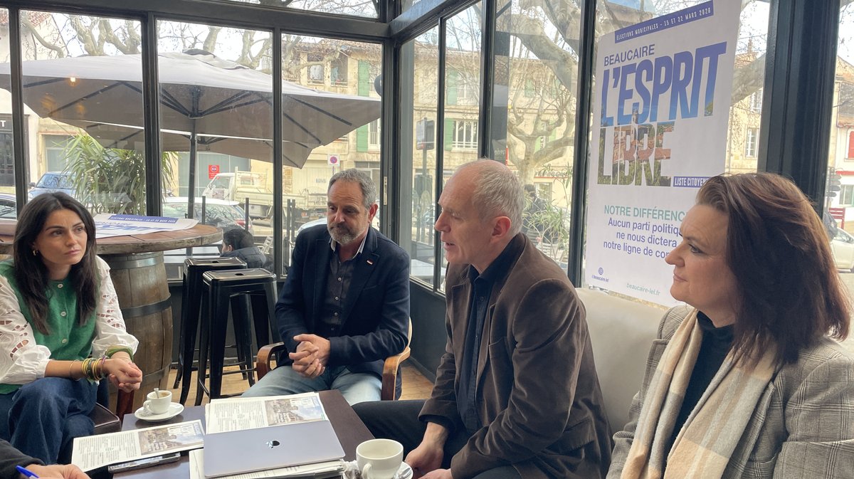 La liste Beaucaire, l’esprit libre sera menée par Christophe André avec Elsa Bianciotto, Lionel Depetri et Hélène Hugounenq (Photo Anthony Maurin)