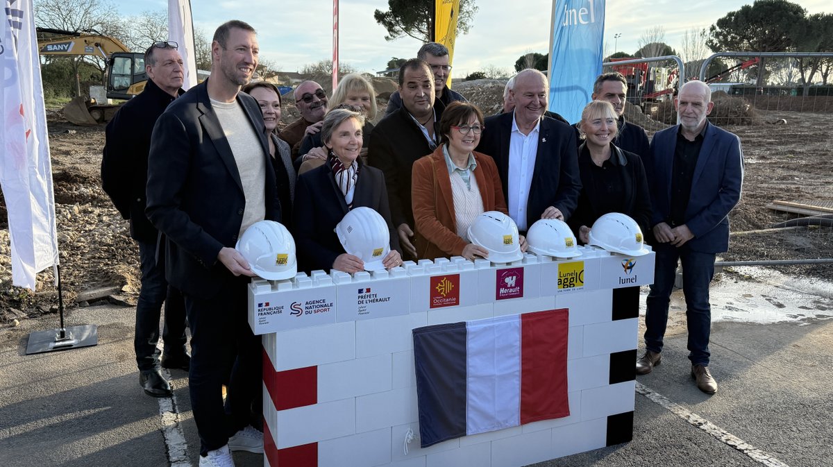 Première pierre piscine intercommunale Lunel