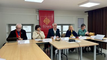 Jean-Luc Gibelin, Katy Guyot, Fabrice Verdier, Julie Delalonde et Aurélie Genolher (photo Anthony Maurin)IMG_0785