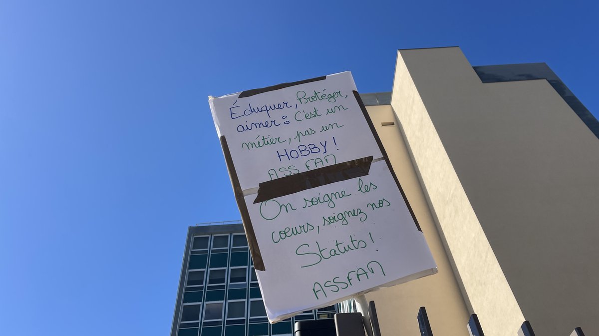 Grève des agents du Département du Gard, assistants familiaux (Photo Anthony Maurin)