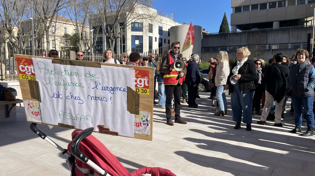 Grève des assistants familiaux du Département du Gard (Photo Anthony Maurin)