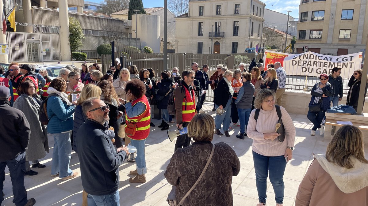 Grève des assistants familiaux du Département du Gard (Photo Anthony Maurin)