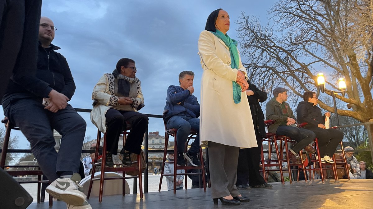 Rassemblement de la liste Nîmes en commun pour faire barrage au RN aux municipales 2026 à Nîmes (Photo Anthony Maurin)