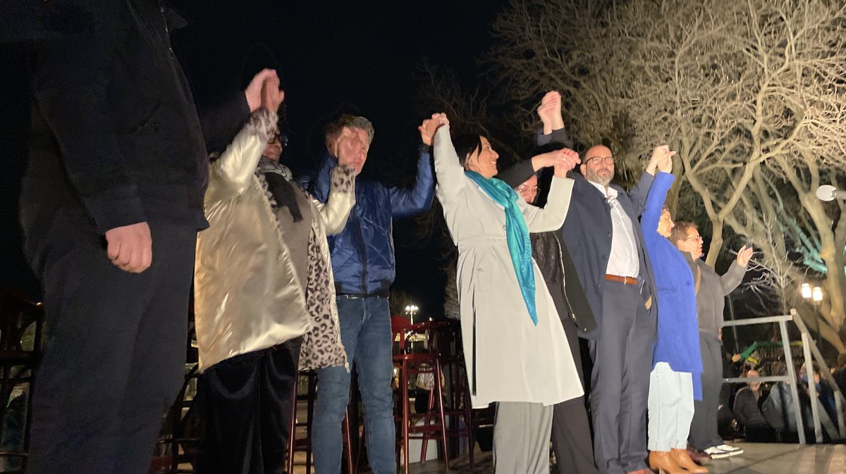 Rassemblement de la liste Nîmes en commun pour faire barrage au RN aux municipales 2026 à Nîmes (Photo Anthony Maurin)