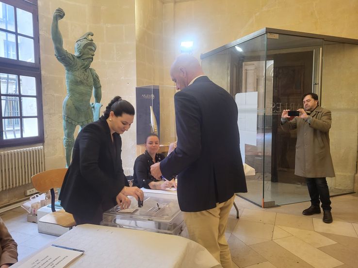 Jean-Michel Jalabert a voté au bureau de l'Hôtel de Ville.