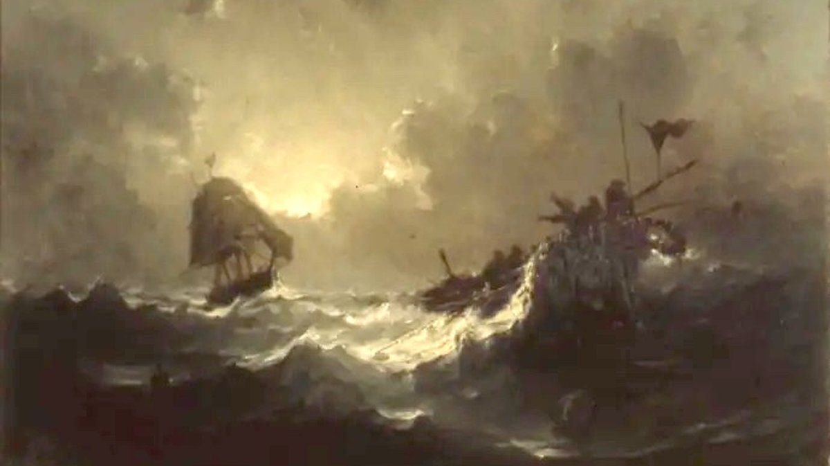 Marine, huile sur toile (1881) de G. Julien, musée des beaux-arts, Nîmes.