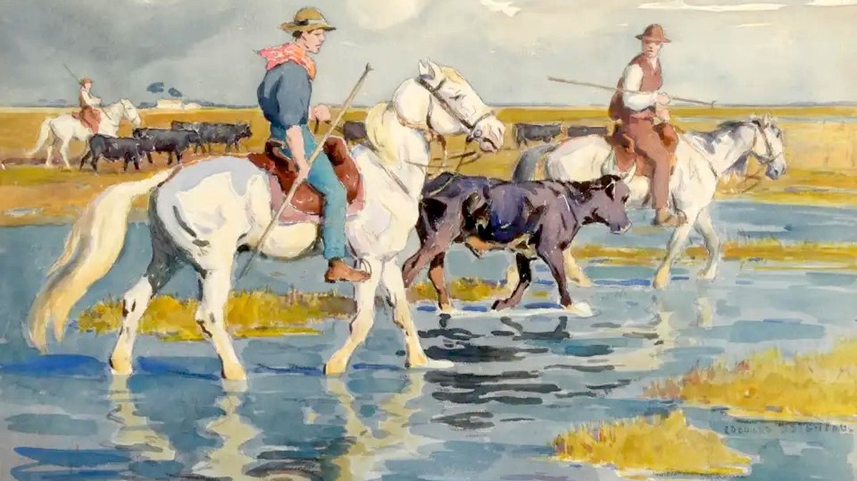 Scène de Camargue d'Edouard Doigneau - musée des Cultures taurines