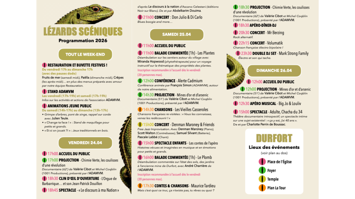 Programme 2026 -  Lézard Scéniques