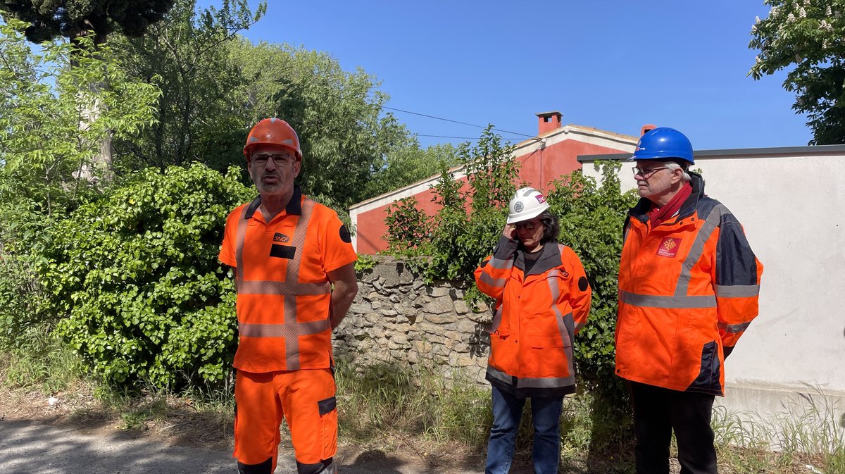 Chantier SNCF des murs de soutènement du Cévenol à Nîmes (Photo Anthony Maurin)