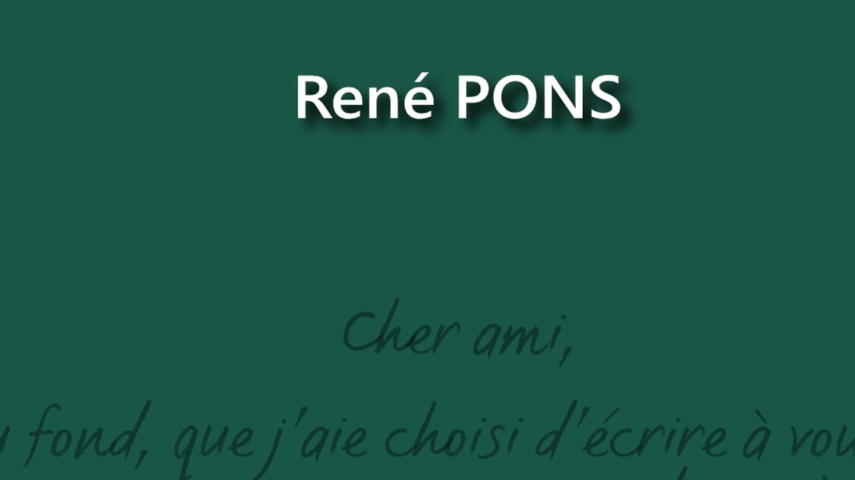 René Pons Lettres à un inconnu éditions La Voix Domitienne