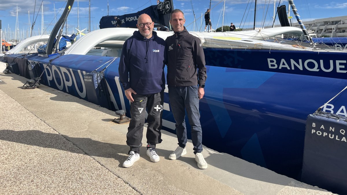GRAU DU ROI Le Maxi Trimaran Banque Populaire XI fait escale en Méditerranée