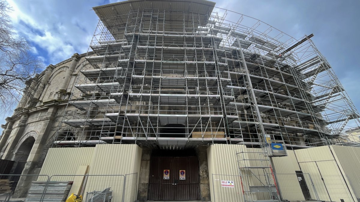Chantier de restauration de l'amphithéâtre de Nîmes (Photo Archives Anthony Maurin)