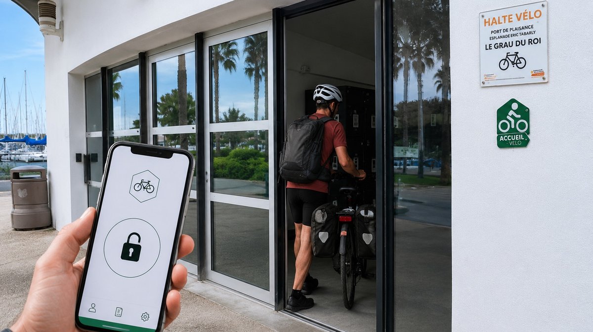 halte vélos sécurisée au cœur du port de plaisance