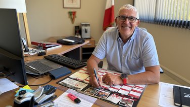 Le maire de poulx, 63 ans, Jean-Antoine Bunoz