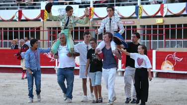 Finale du bolsin taurin de Nîmes métropole avec des erales d'Alain et Frédérique Tardieu pour Maxence Alcaïde, Julio Martin et Lisares (Photo Anthony Maurin)