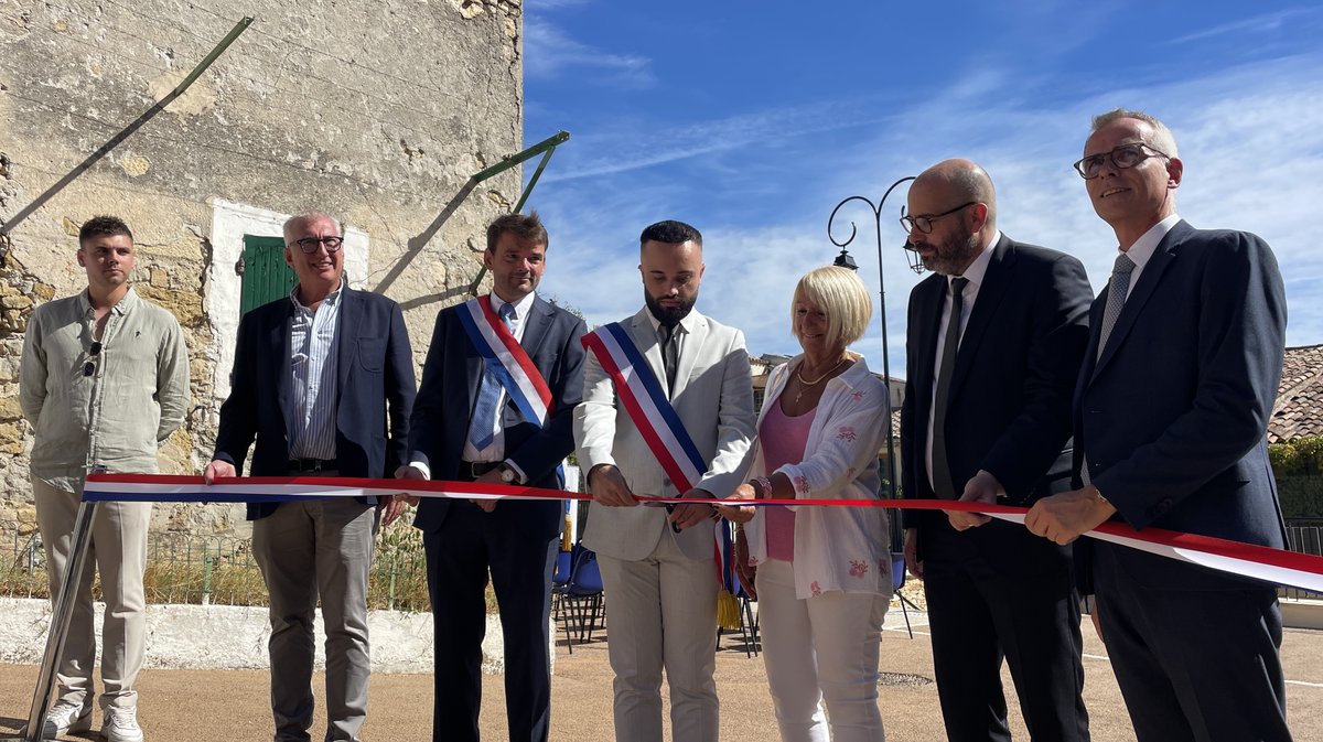 Sauzet et sa nouvelle place Joseph Artal (Photo Anthony Maurin)