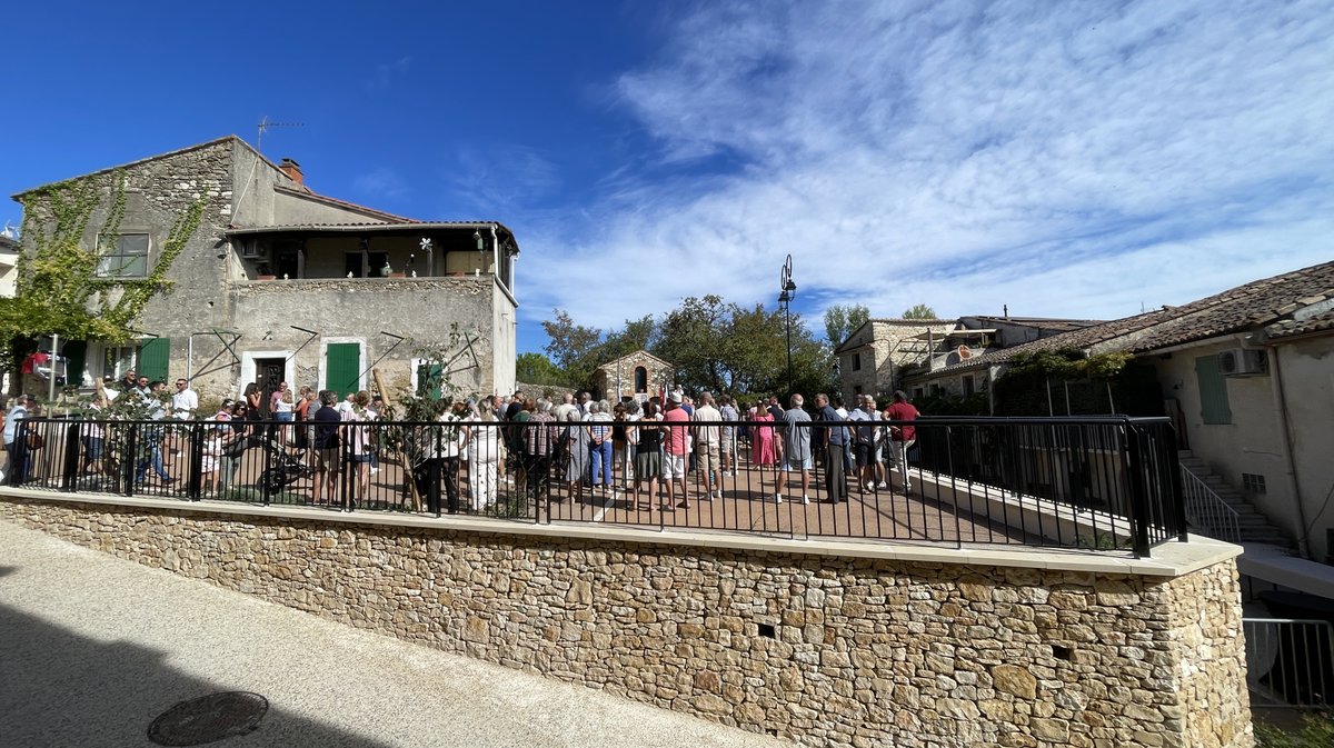 Sauzet et sa nouvelle place Joseph Artal (Photo Anthony Maurin)