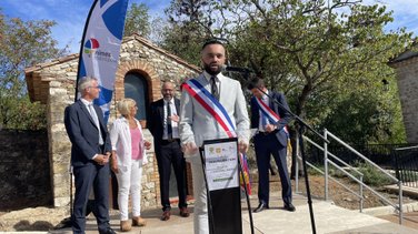 Sauzet et sa nouvelle place Joseph Artal (Photo Anthony Maurin)
