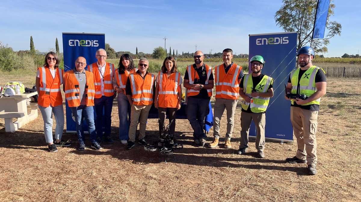 AUBORD Enedis pose des balises avifaune par drone pour protéger les oiseaux du Gard