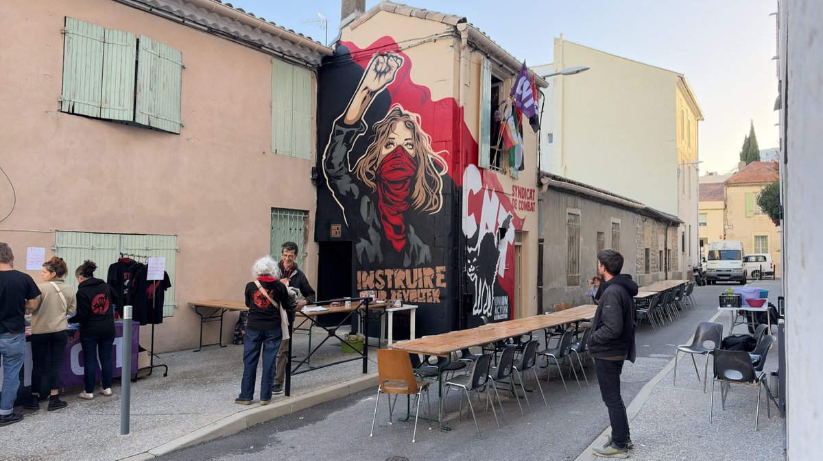 La fresque de Rnst pour la CNT (Photo Anthony Maurin)