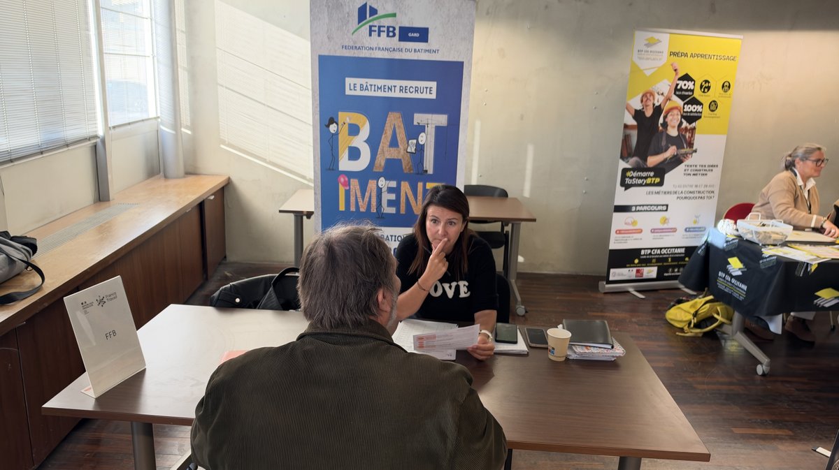 Recrutement via France Travail dans le secteur du BTP à Nîmes métropole (Photo Anthony Maurin)